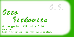 otto vitkovits business card